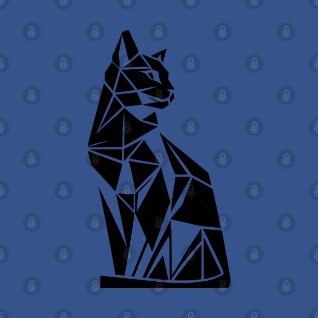 Black Geometric Cat by Delicious Art