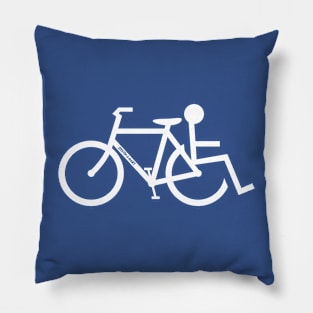 Handicap Bicycle Lane Road Sign Pillow