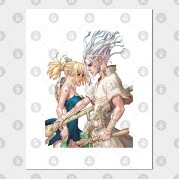 Wallpaper Senku And Ruri Dr Stone Affiche Et Impression D Art Teepublic Fr For Free