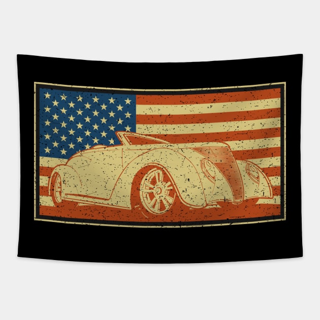 Hot Rod American Flag Tapestry by RadStar