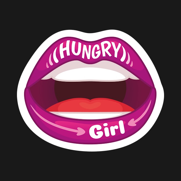 HUNGRY GIRL KAWAII DESIGN ANIME MOUTH SEXY KAOMOJI LIPS EMOTICON CARTOON by Chameleon Living