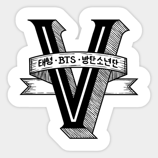 v bts v bts sticker teepublic