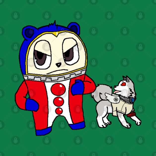 Koromaru and Teddie by HuskyWerewolf