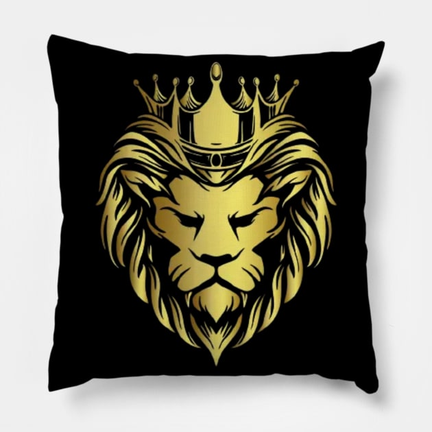 Lion With Crown Pillow by Pieartscreation