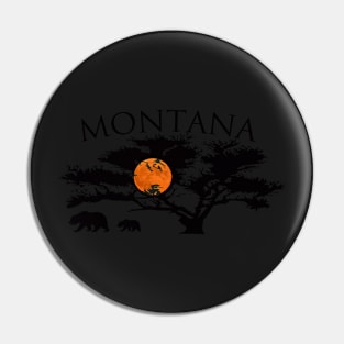 Montana Tree and Grizzlies Pin