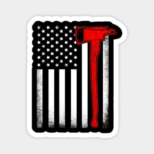 Firefighter American Flag Axe Magnet