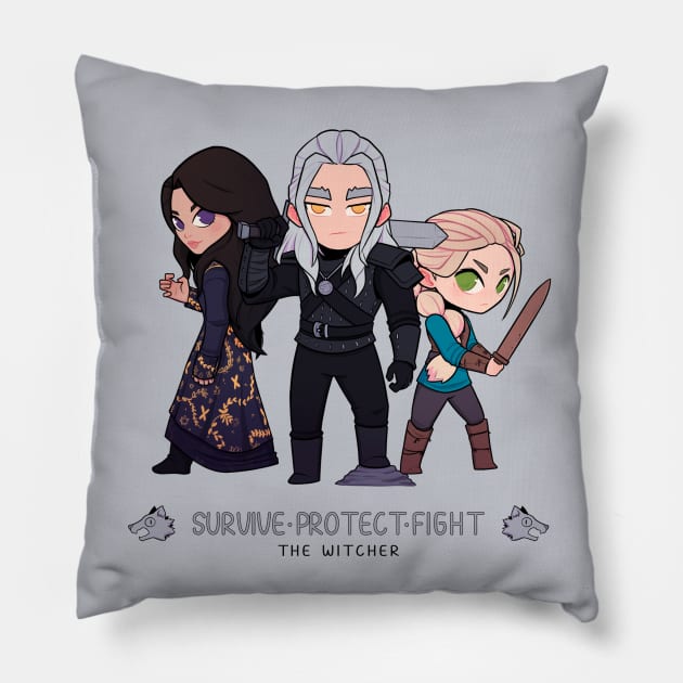 Survive Protect Fight Pillow by Susto