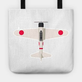 White A6M Zero 2D plane Tote