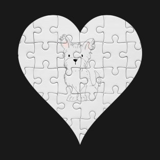 Terrier Heart Jigsaw Pieces Design - Gift for Terrier White Lovers T-Shirt