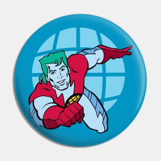 Captain Planet Blue Globe Pin