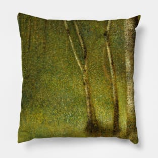 The Forest at Pontaubert by Georges-Pierre Seurat Pillow