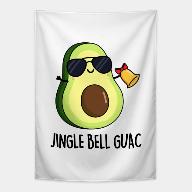 Jingle Bell Guac Funny Christmas Pun Tapestry by punnybone