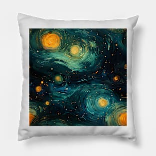 Van Gogh Starry Night Outer Space Pattern 9 Pillow