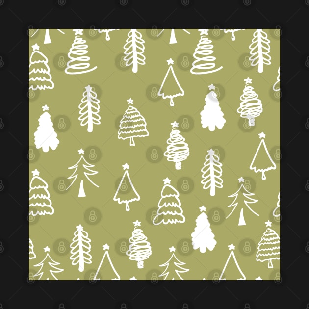 Decorative winter seamless pattern with christmas tree. Christmas background. by AnaMOMarques