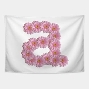 Letter a Pink Gerbera Daisy Tapestry