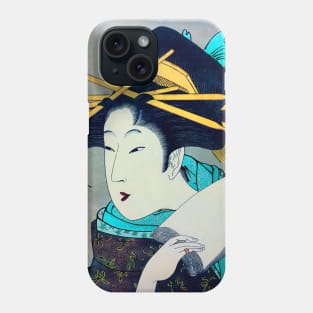 Traditional geisha woodblock painting Phone Case