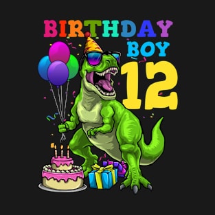 12th Birthday Dinosaur T Rex Birthday Boy T-Shirt