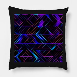 Neon Trippy EDM Festival Rave Pattern Pillow