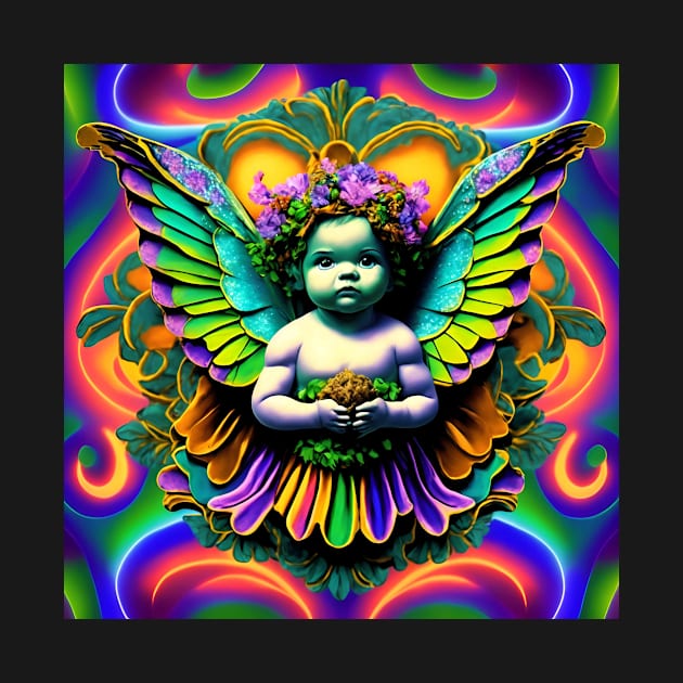 Cherub Angel Psychedelic Trippy Wings by Anticulture