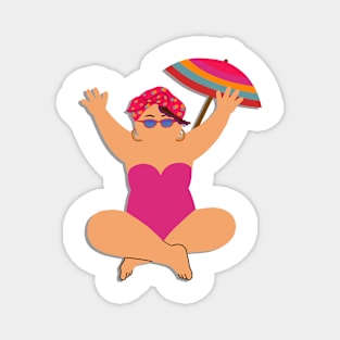 Happy summer holiday vacation. Cheerful relaxing lifestyle concept. Magnet