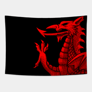 Welsh Dragon - Red Hatching Tapestry