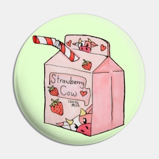 Strawberry cow Pin