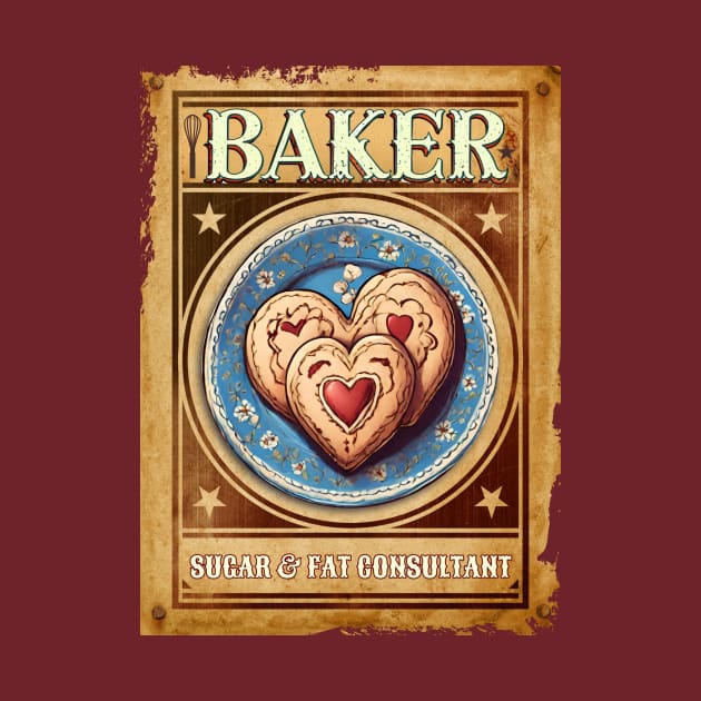 Baker western wanted poster heart cookies baking pastry chef by BigMRanch