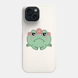 Cute Round Grumpy Frog Phone Case