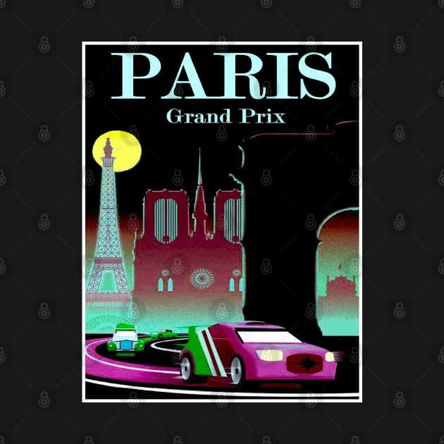 Paris Grand Prix : Abstract Automobile Racing Advertising Print by posterbobs