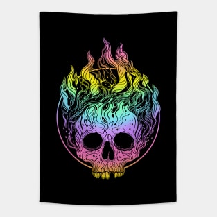 Skull on Fire Tapestry