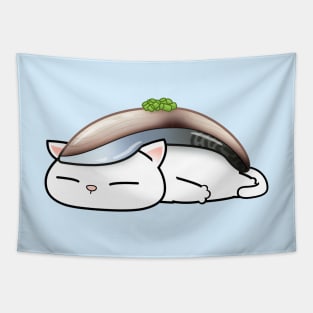 Chubby Cat Saba Sushi Tapestry