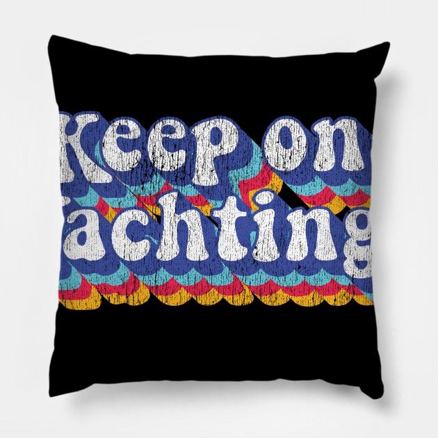 Psychedelic Fade Yacht Rock Party Boat Drinking graphic Pillow by Vector Deluxe