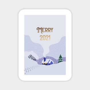 Merry 2021 Illustration Magnet