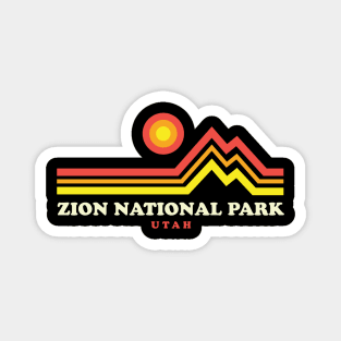 Zion National Park Hikes Retro Mountain Zion Park Utah Magnet