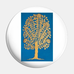 Tree of life, Red and gold, Indian folk art, Phad painting Pin