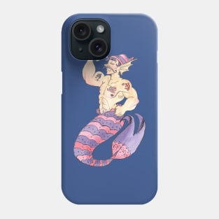 MerMay Sailor Merman with Tattoos Watercolor Phone Case