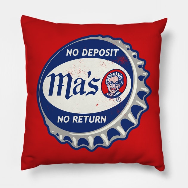 Vintage Ma's Soda Bottlecap Pillow by StudioPM71