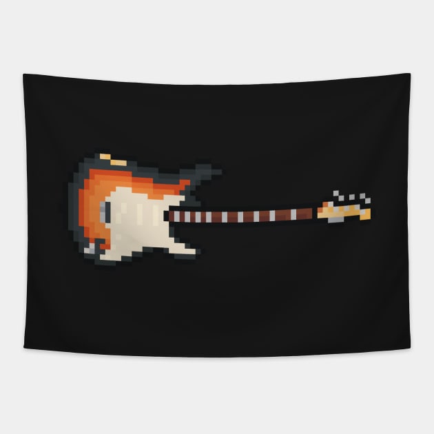 Pixel 1960 Sunburst Guitar Tapestry by gkillerb