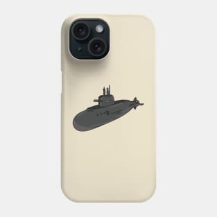 Submarine cartoon illustration Phone Case