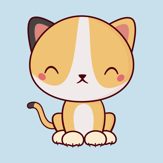 Smiling Kawaii Cute Kitten Cat by happinessinatee