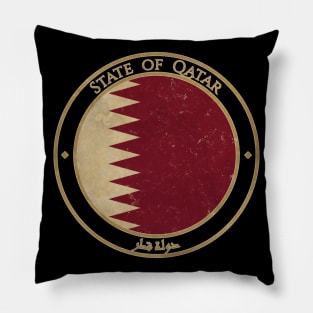 Vintage State of Qatar Asia Asian Flag Pillow