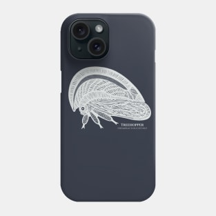 Treehopper with Common and Latin Names - dark colors Phone Case