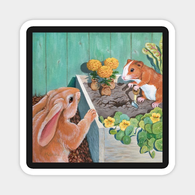 Marigold Planting Time Magnet by AnimalWhimsy