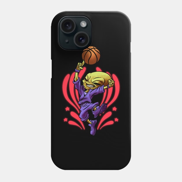 Basketball player alien t-shirt design Phone Case by IconRose