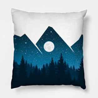 Night Forest - Mountains Pillow