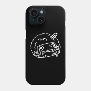 Afro Zombie | White Outline | Front Back Phone Case