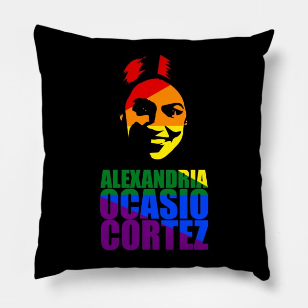 Alexandria Ocasio Cortez Shirt Pillow by JustPick