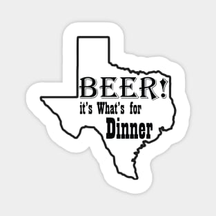 BEER! It's What's for Dinner white Background Magnet