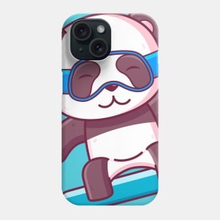 Cute Kawaii Panda Snowboarding Phone Case