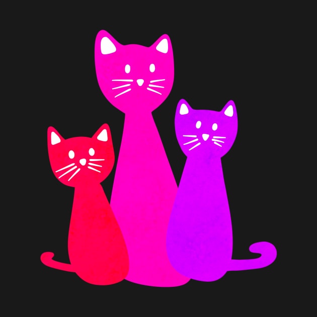 Pink Cats by Kelly Louise Art